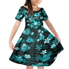 australian-heat-cricket-kid-short-sleeve-dress-baeuty-pacific-hibiscus-and-polynesian-pattern