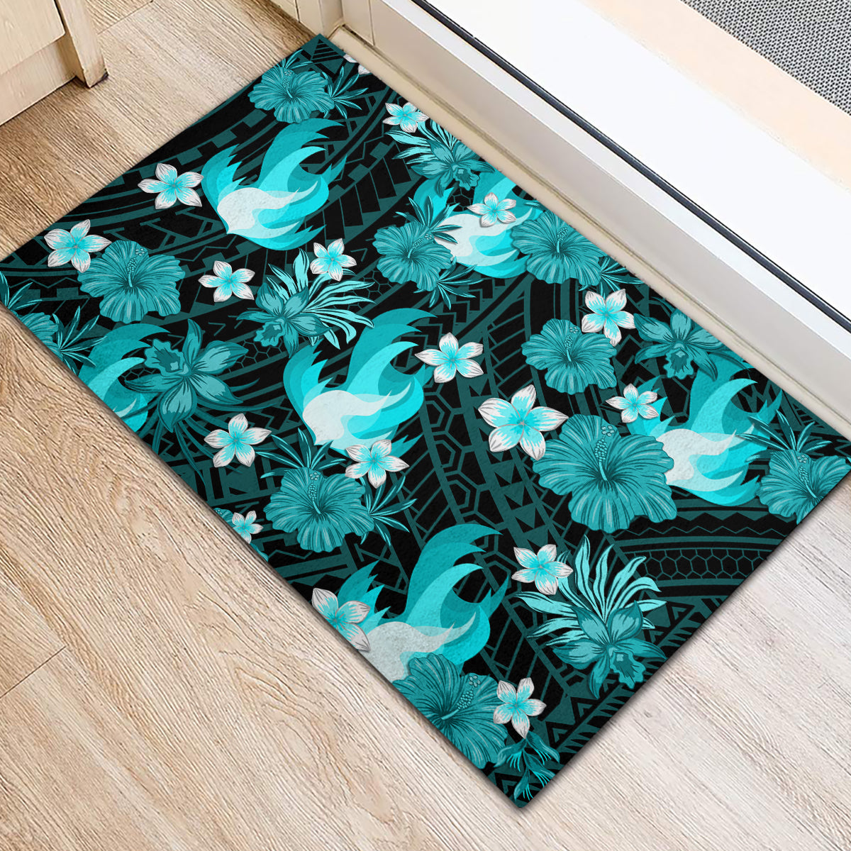 australian-heat-cricket-rubber-doormat-baeuty-pacific-hibiscus-and-polynesian-pattern