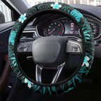 Australian Heat Cricket Steering Wheel Cover Baeuty Pacific Hibiscus and Polynesian Pattern