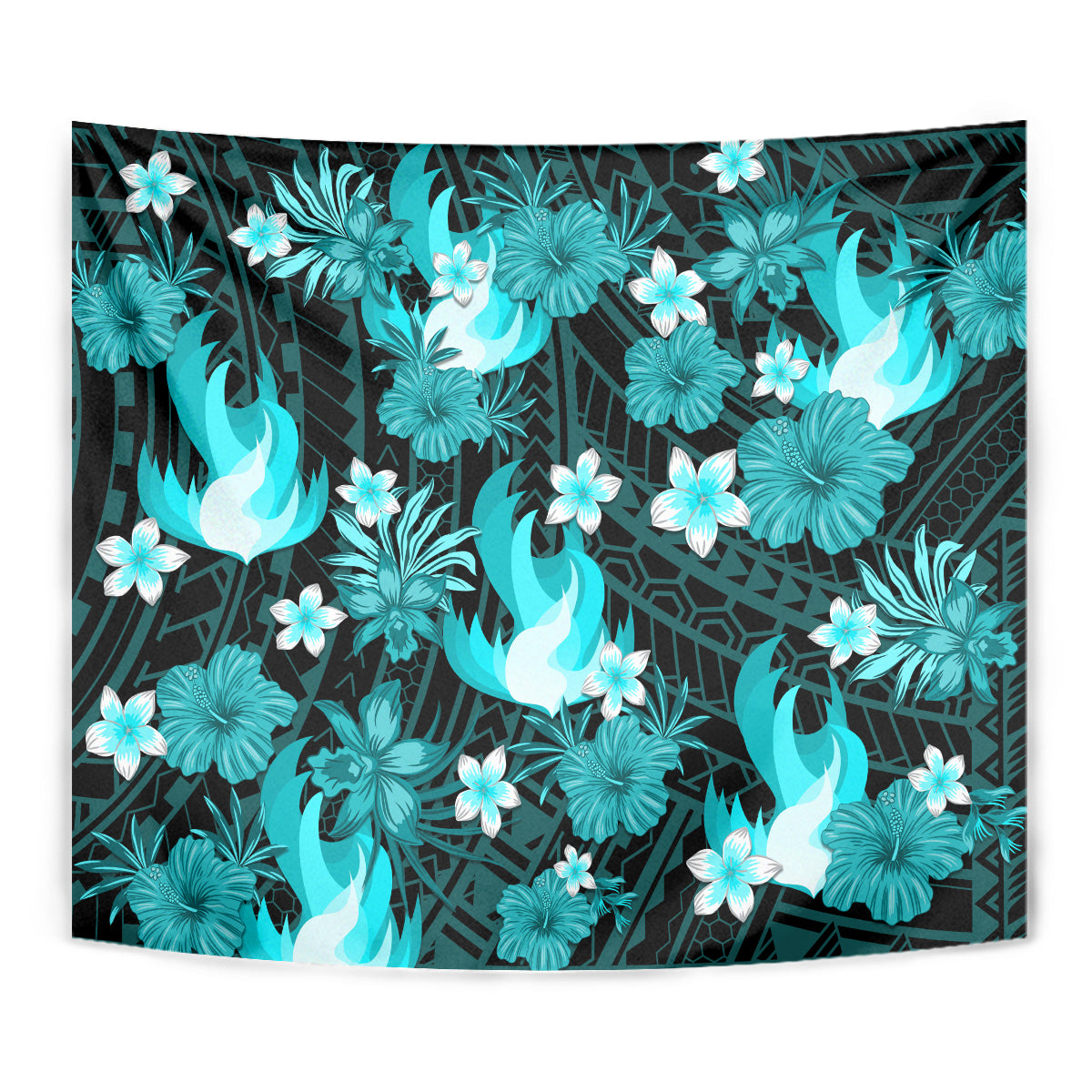 australian-heat-cricket-tapestry-baeuty-pacific-hibiscus-and-polynesian-pattern