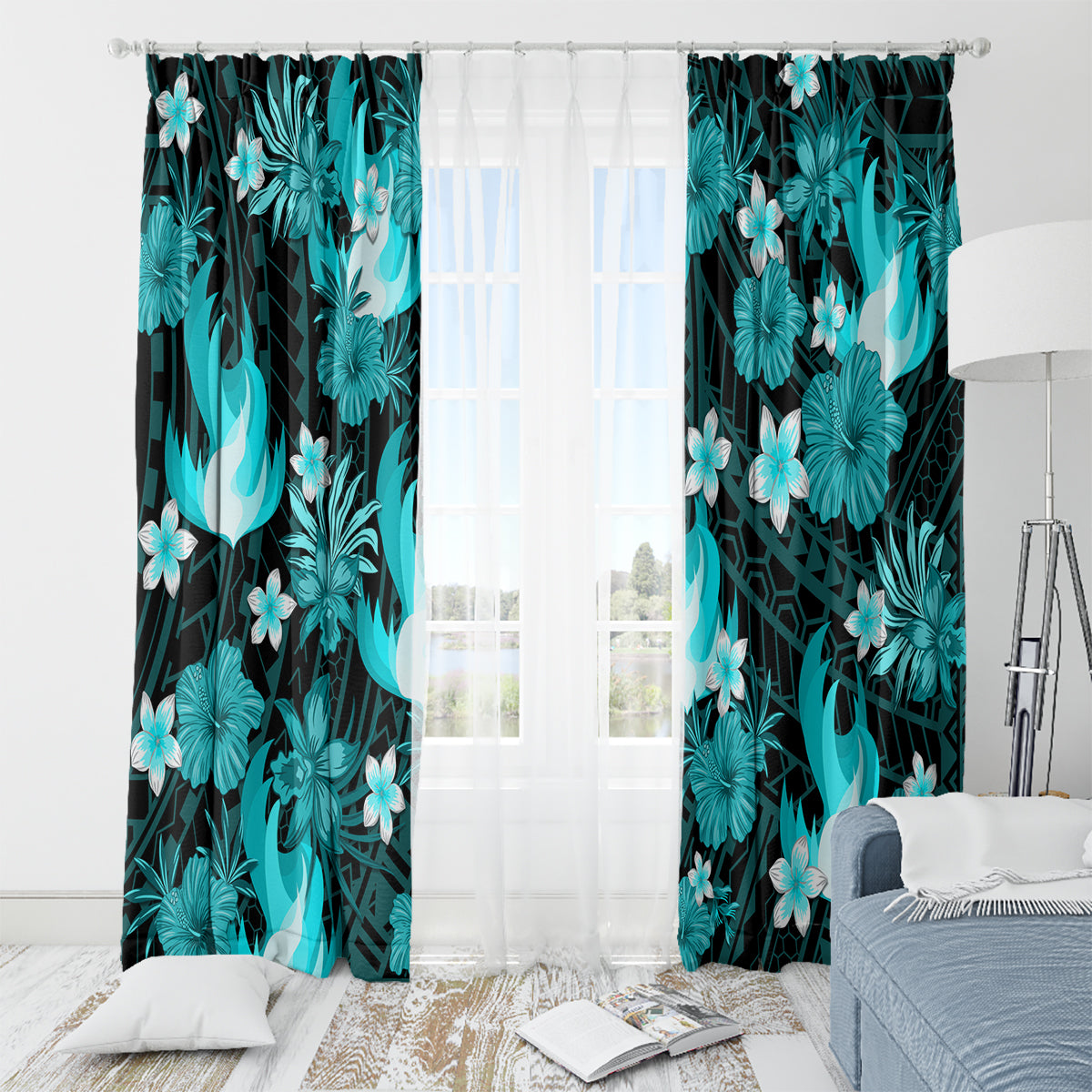 australian-heat-cricket-window-curtain-baeuty-pacific-hibiscus-and-polynesian-pattern
