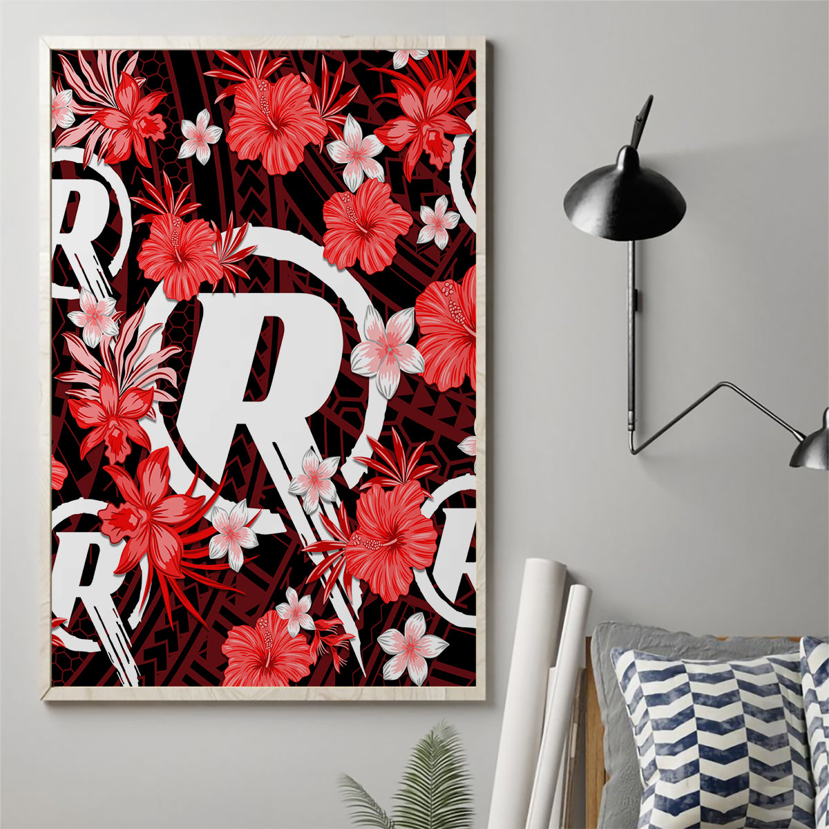 australian-renegades-cricket-canvas-wall-art-baeuty-pacific-hibiscus-and-polynesian-pattern