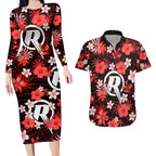australian-renegades-cricket-couples-matching-long-sleeve-bodycon-dress-and-hawaiian-shirt-baeuty-pacific-hibiscus-and-polynesian-pattern