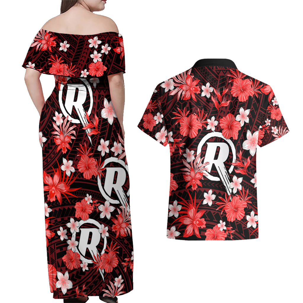 australian-renegades-cricket-couples-matching-off-shoulder-maxi-dress-and-hawaiian-shirt-baeuty-pacific-hibiscus-and-polynesian-pattern