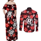 australian-renegades-cricket-couples-matching-off-shoulder-maxi-dress-and-long-sleeve-button-shirts-baeuty-pacific-hibiscus-and-polynesian-pattern