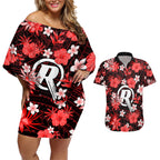 australian-renegades-cricket-couples-matching-off-shoulder-short-dress-and-hawaiian-shirt-baeuty-pacific-hibiscus-and-polynesian-pattern