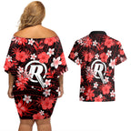 australian-renegades-cricket-couples-matching-off-shoulder-short-dress-and-hawaiian-shirt-baeuty-pacific-hibiscus-and-polynesian-pattern