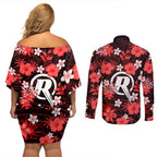 australian-renegades-cricket-couples-matching-off-shoulder-short-dress-and-long-sleeve-button-shirts-baeuty-pacific-hibiscus-and-polynesian-pattern