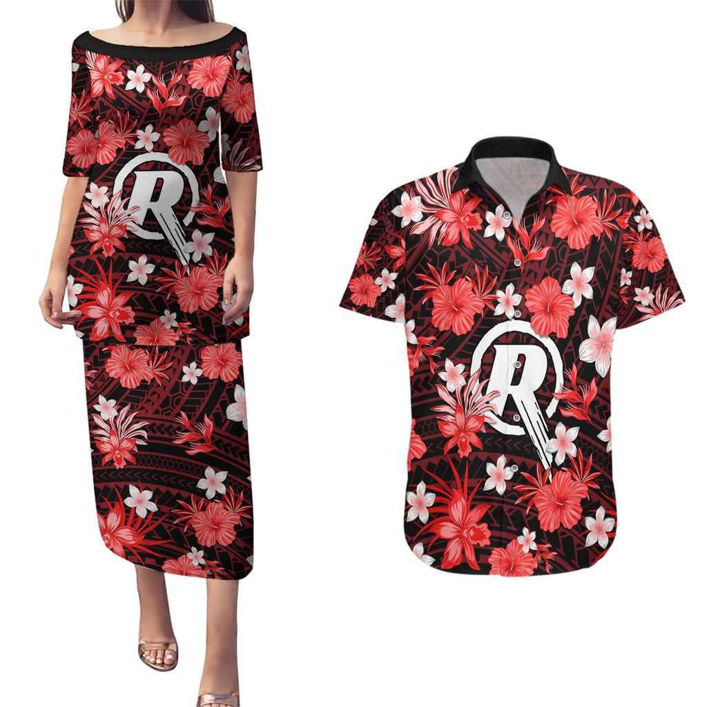 australian-renegades-cricket-couples-matching-puletasi-dress-and-hawaiian-shirt-baeuty-pacific-hibiscus-and-polynesian-pattern