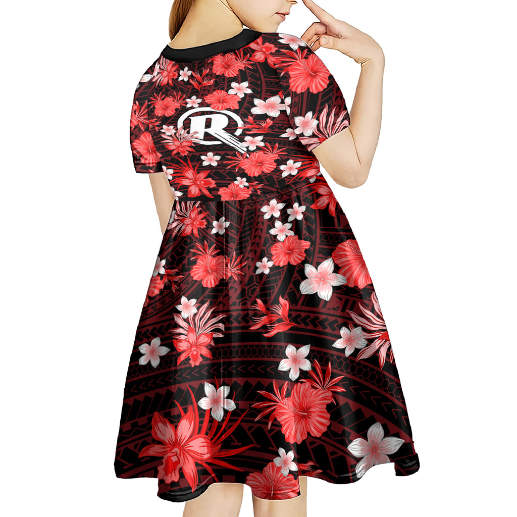 australian-renegades-cricket-kid-short-sleeve-dress-baeuty-pacific-hibiscus-and-polynesian-pattern