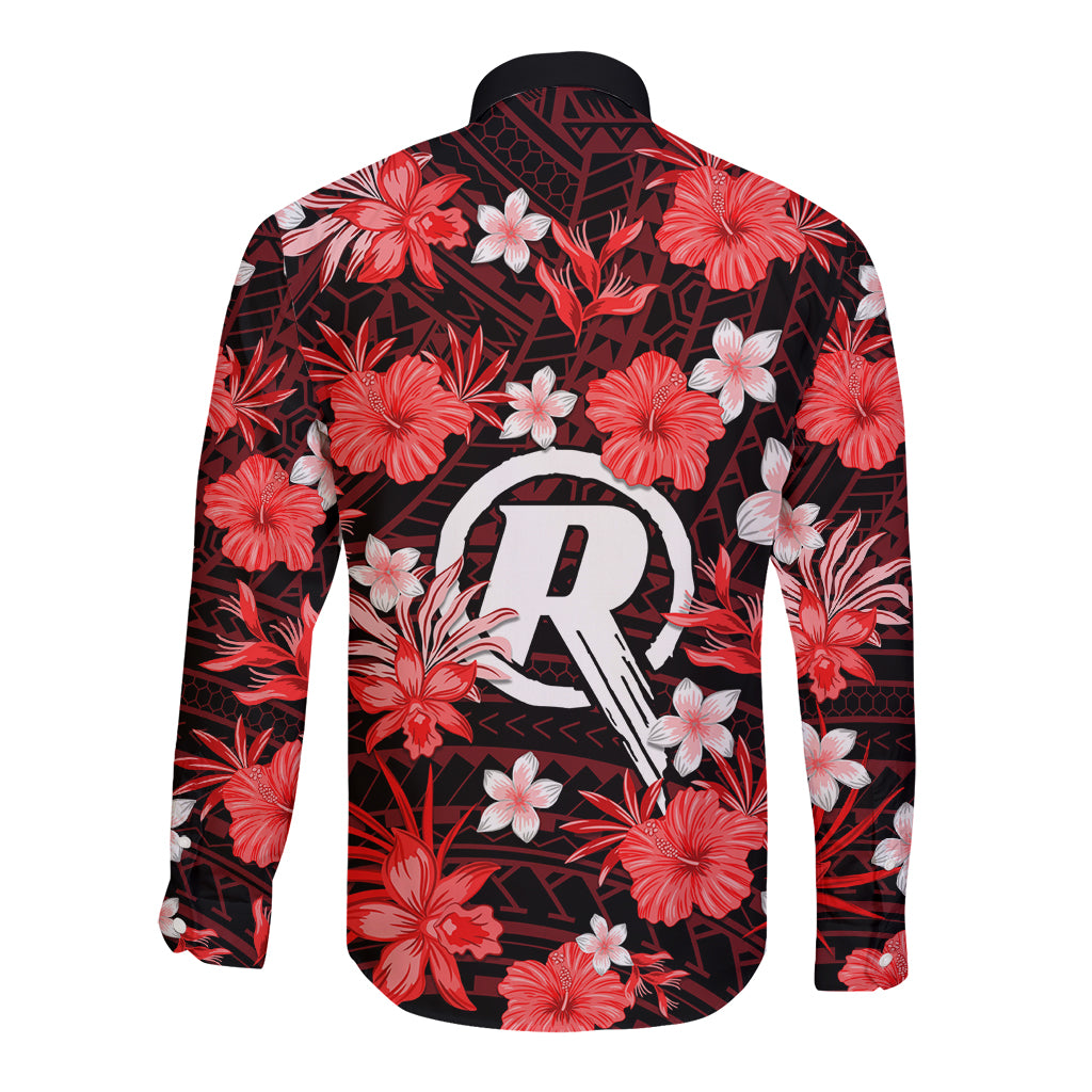 australian-renegades-cricket-long-sleeve-button-shirt-baeuty-pacific-hibiscus-and-polynesian-pattern