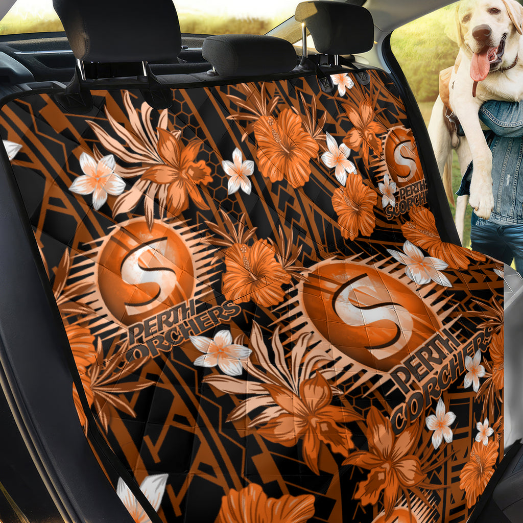 australian-scorchers-cricket-back-car-seat-cover-baeuty-pacific-hibiscus-and-polynesian-pattern