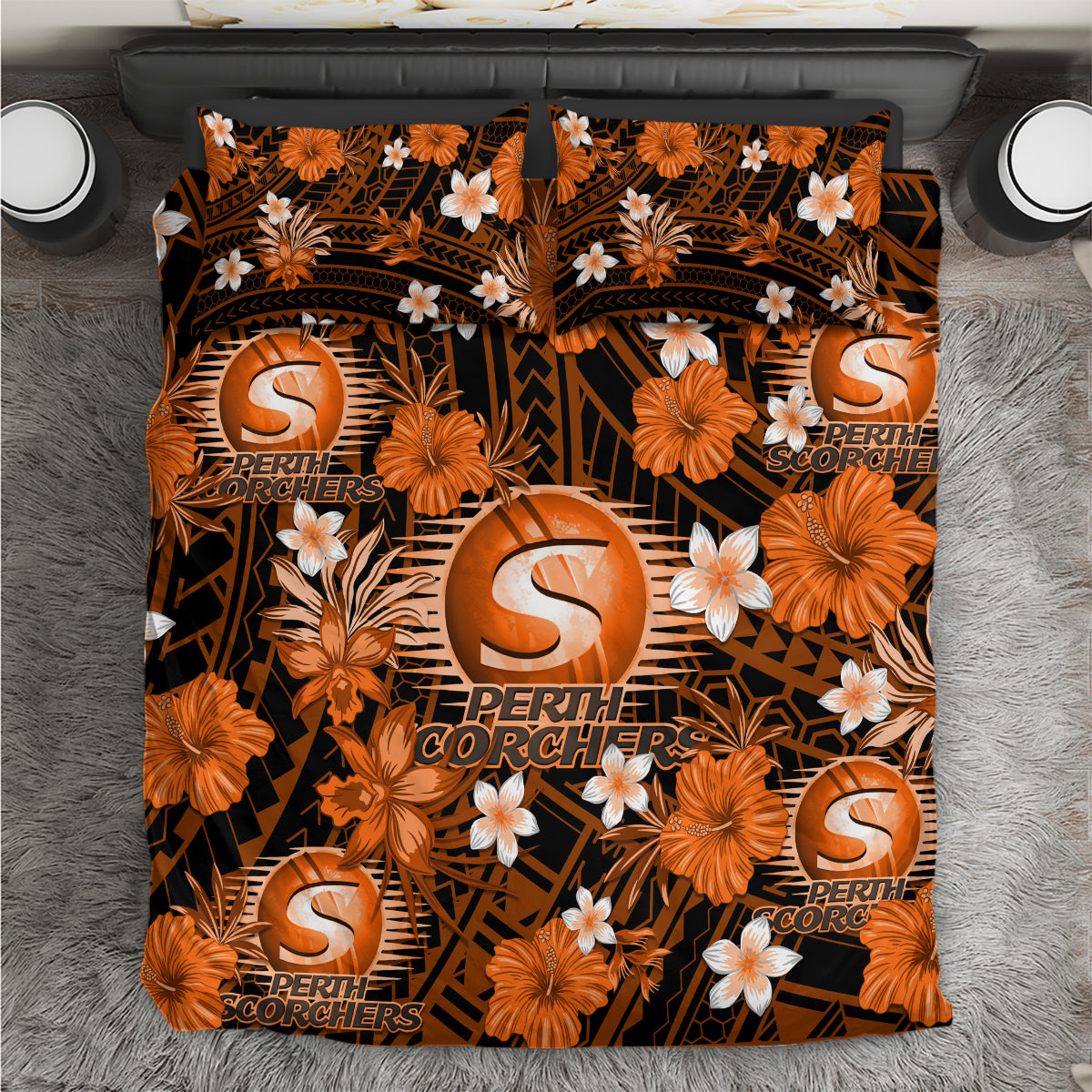 australian-scorchers-cricket-bedding-set-baeuty-pacific-hibiscus-and-polynesian-pattern