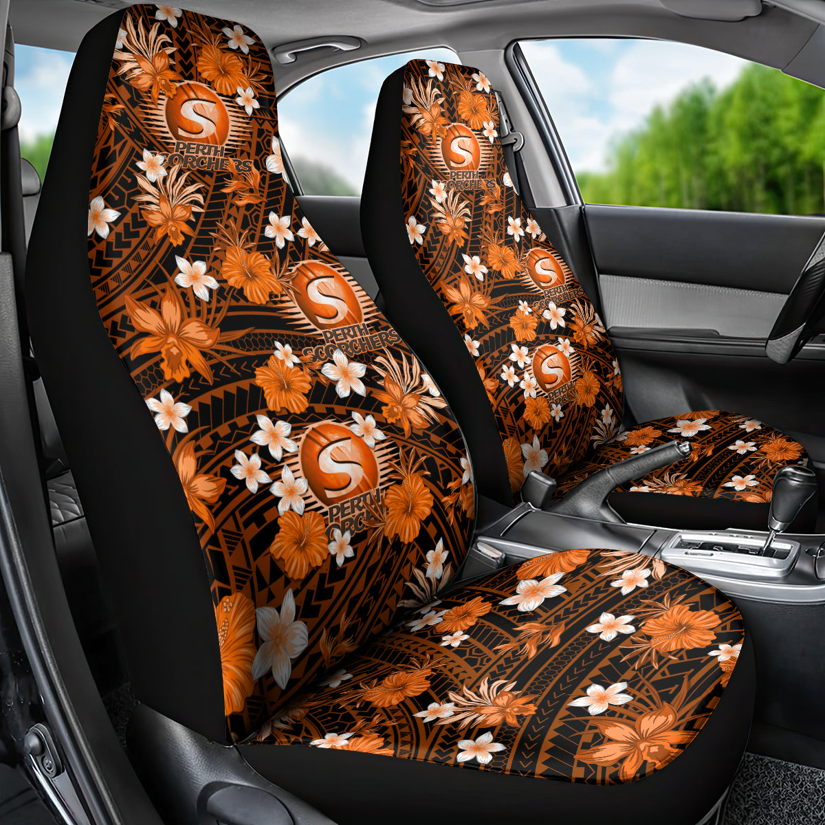 australian-scorchers-cricket-car-seat-cover-baeuty-pacific-hibiscus-and-polynesian-pattern
