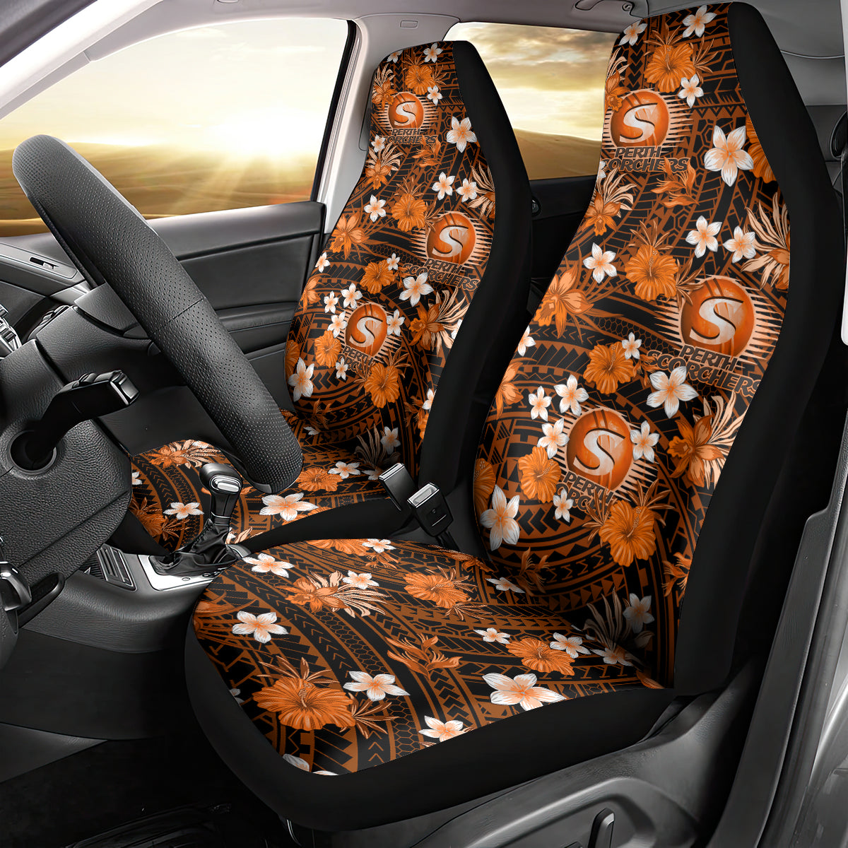 australian-scorchers-cricket-car-seat-cover-baeuty-pacific-hibiscus-and-polynesian-pattern