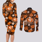 australian-scorchers-cricket-couples-matching-long-sleeve-bodycon-dress-and-long-sleeve-button-shirts-baeuty-pacific-hibiscus-and-polynesian-pattern