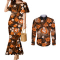 australian-scorchers-cricket-couples-matching-mermaid-dress-and-long-sleeve-button-shirts-baeuty-pacific-hibiscus-and-polynesian-pattern