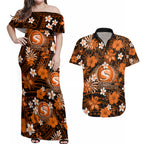 australian-scorchers-cricket-couples-matching-off-shoulder-maxi-dress-and-hawaiian-shirt-baeuty-pacific-hibiscus-and-polynesian-pattern