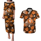 australian-scorchers-cricket-couples-matching-puletasi-dress-and-hawaiian-shirt-baeuty-pacific-hibiscus-and-polynesian-pattern