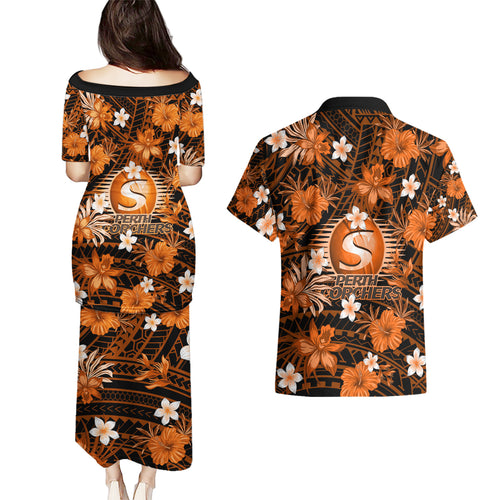 australian-scorchers-cricket-couples-matching-puletasi-dress-and-hawaiian-shirt-baeuty-pacific-hibiscus-and-polynesian-pattern