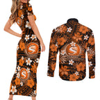 australian-scorchers-cricket-couples-matching-short-sleeve-bodycon-dress-and-long-sleeve-button-shirts-baeuty-pacific-hibiscus-and-polynesian-pattern