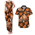 australian-scorchers-cricket-couples-matching-tank-maxi-dress-and-hawaiian-shirt-baeuty-pacific-hibiscus-and-polynesian-pattern