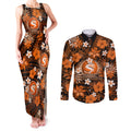 australian-scorchers-cricket-couples-matching-tank-maxi-dress-and-long-sleeve-button-shirts-baeuty-pacific-hibiscus-and-polynesian-pattern
