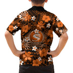 australian-scorchers-cricket-family-matching-off-shoulder-maxi-dress-and-hawaiian-shirt-baeuty-pacific-hibiscus-and-polynesian-pattern