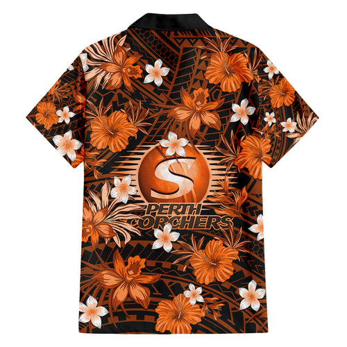 australian-scorchers-cricket-family-matching-off-shoulder-short-dress-and-hawaiian-shirt-baeuty-pacific-hibiscus-and-polynesian-pattern