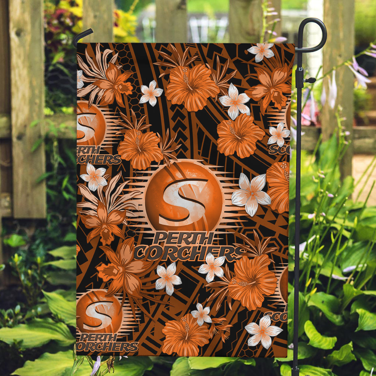 australian-scorchers-cricket-garden-flag-baeuty-pacific-hibiscus-and-polynesian-pattern