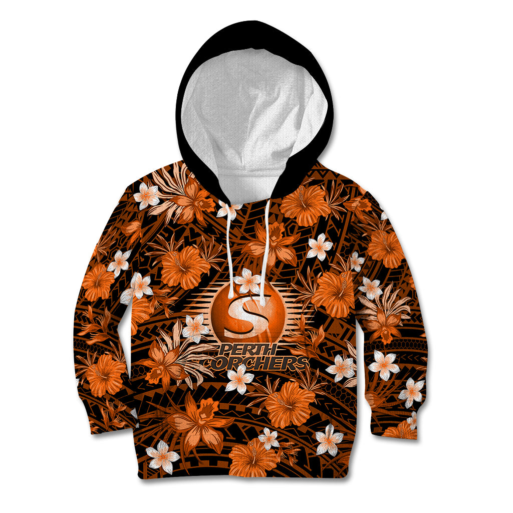 australian-scorchers-cricket-kid-hoodie-baeuty-pacific-hibiscus-and-polynesian-pattern