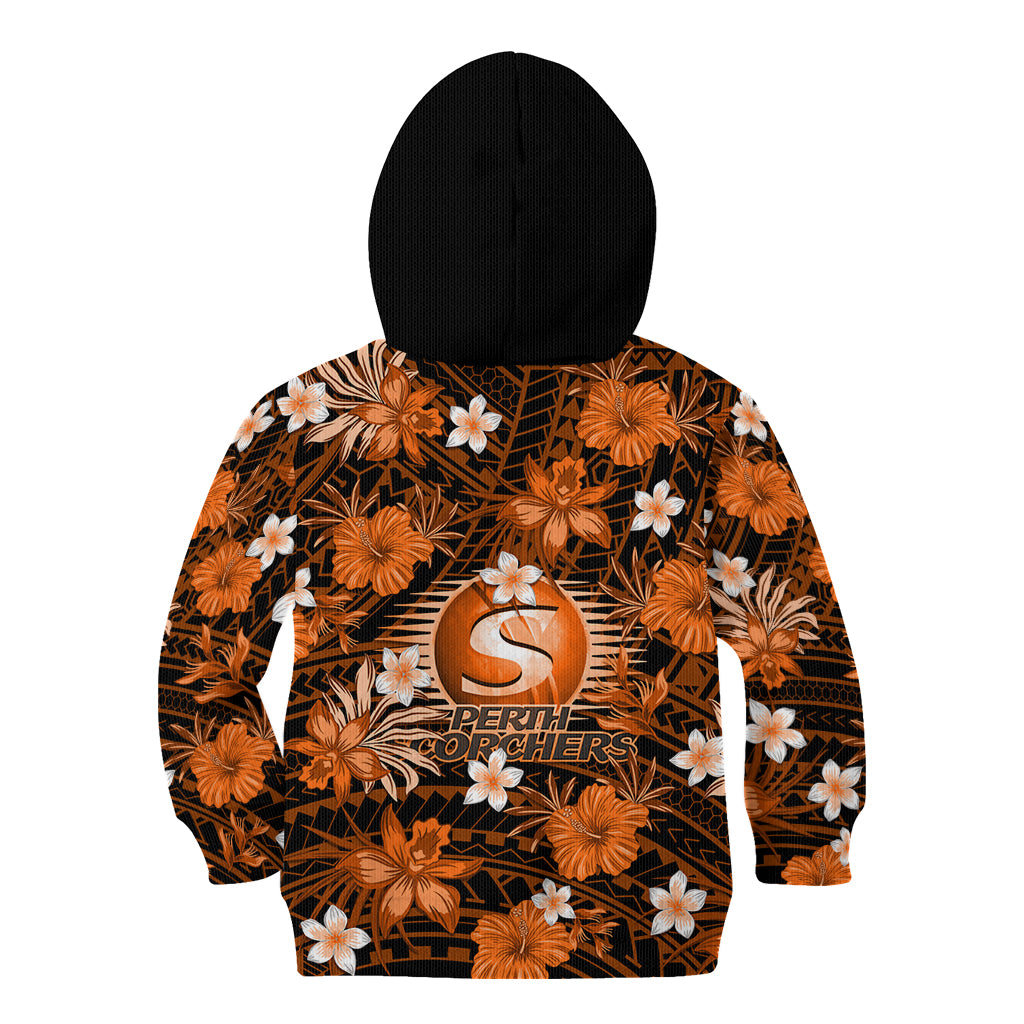 australian-scorchers-cricket-kid-hoodie-baeuty-pacific-hibiscus-and-polynesian-pattern