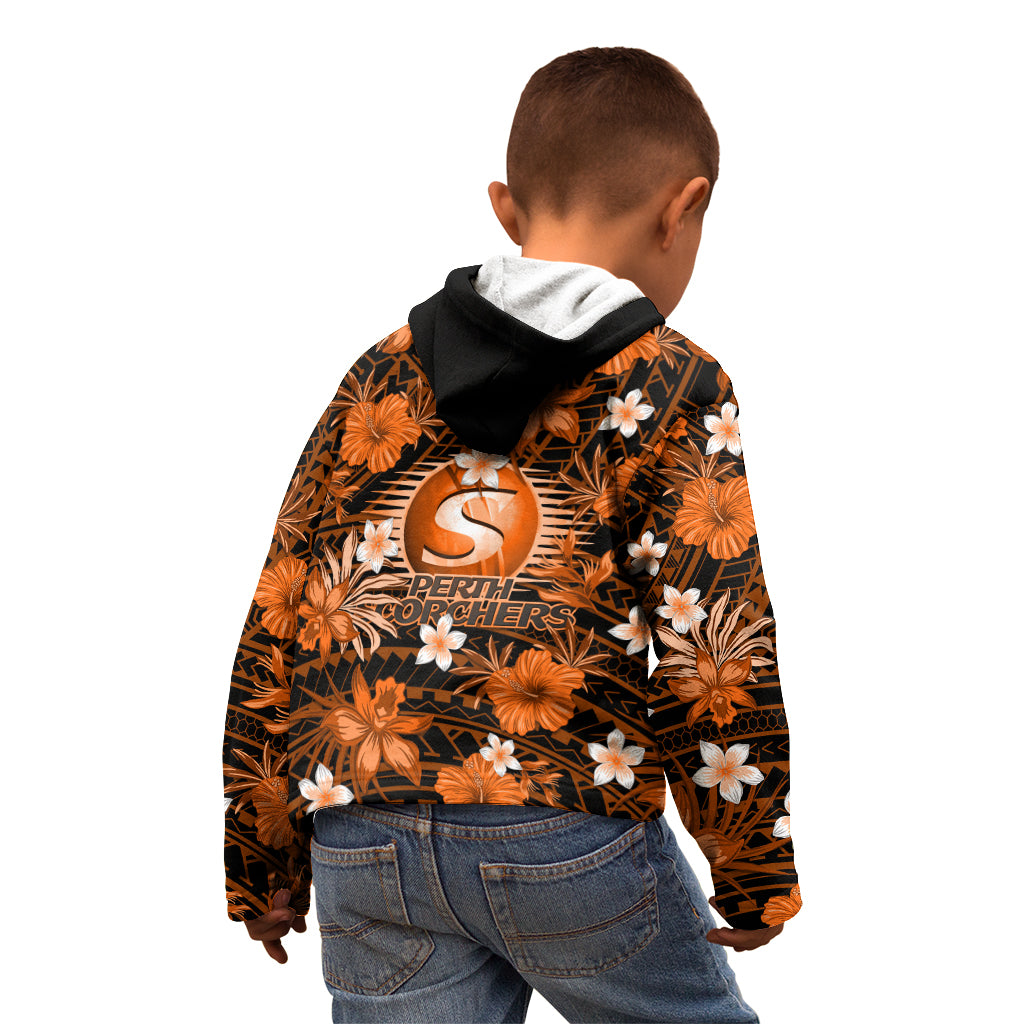 australian-scorchers-cricket-kid-hoodie-baeuty-pacific-hibiscus-and-polynesian-pattern