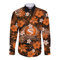 australian-scorchers-cricket-long-sleeve-button-shirt-baeuty-pacific-hibiscus-and-polynesian-pattern