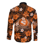 australian-scorchers-cricket-long-sleeve-button-shirt-baeuty-pacific-hibiscus-and-polynesian-pattern