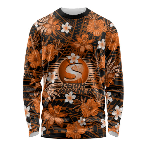 australian-scorchers-cricket-long-sleeve-shirt-baeuty-pacific-hibiscus-and-polynesian-pattern