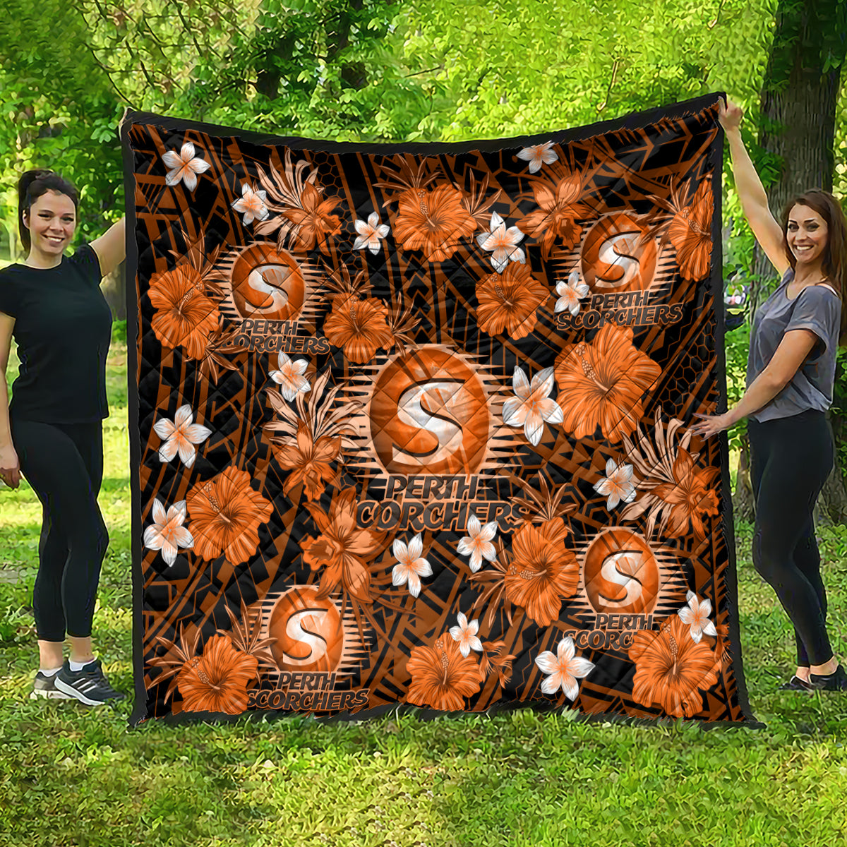 australian-scorchers-cricket-quilt-baeuty-pacific-hibiscus-and-polynesian-pattern