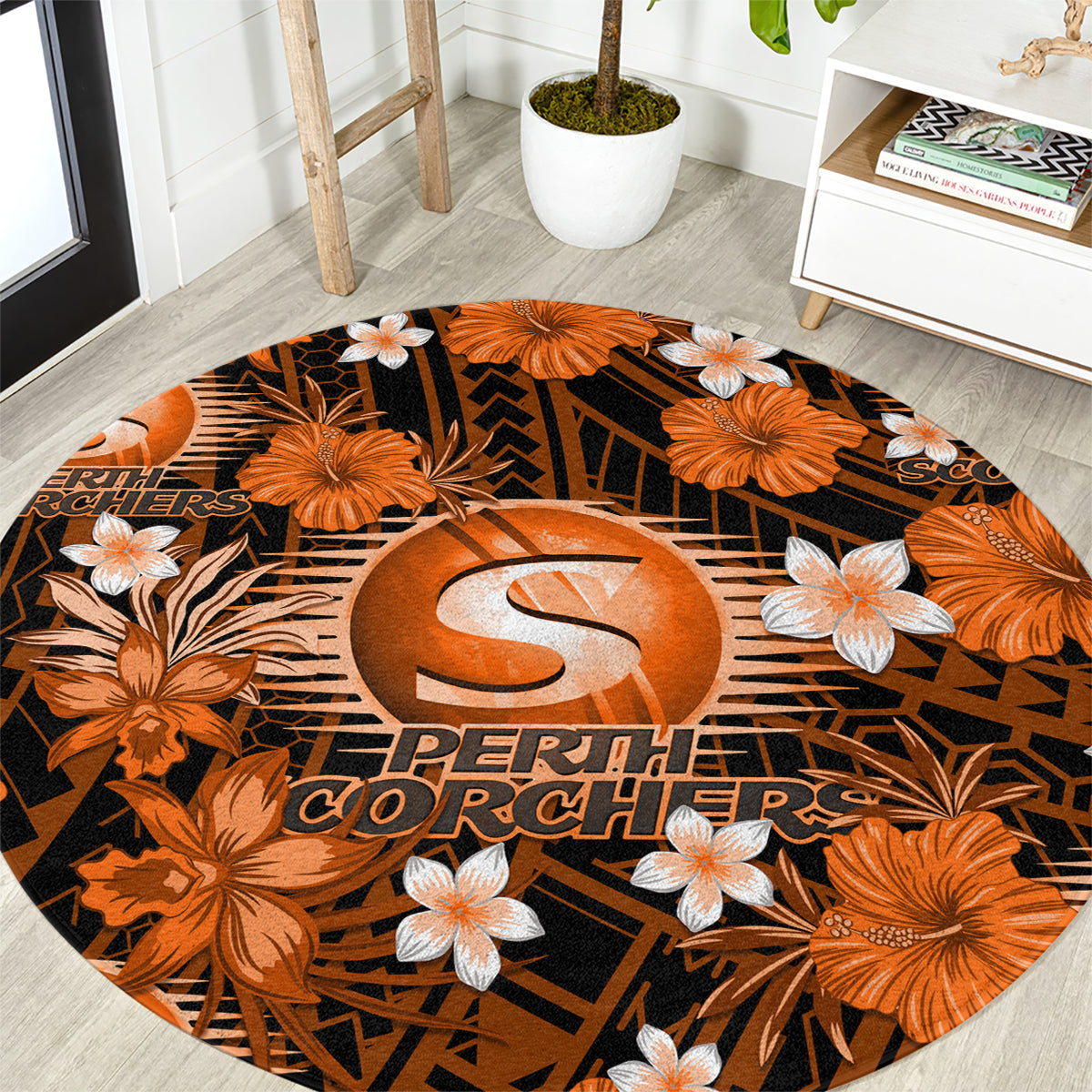australian-scorchers-cricket-round-carpet-baeuty-pacific-hibiscus-and-polynesian-pattern