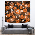 australian-scorchers-cricket-tapestry-baeuty-pacific-hibiscus-and-polynesian-pattern
