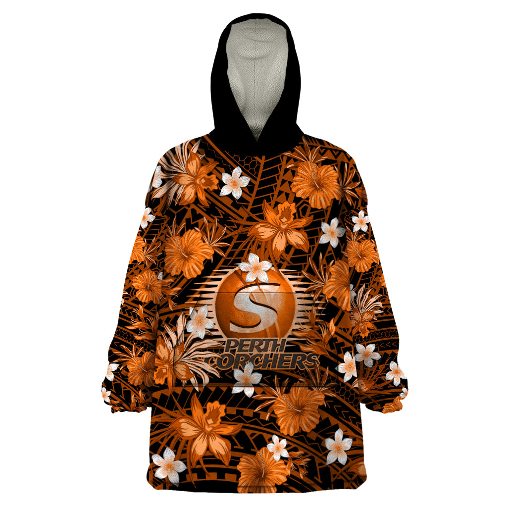 australian-scorchers-cricket-wearable-blanket-hoodie-baeuty-pacific-hibiscus-and-polynesian-pattern