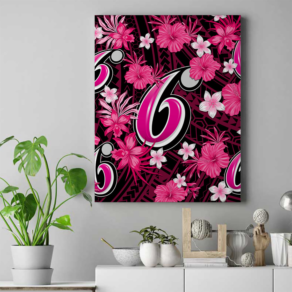 australian-sixers-cricket-canvas-wall-art-baeuty-pacific-hibiscus-and-polynesian-pattern