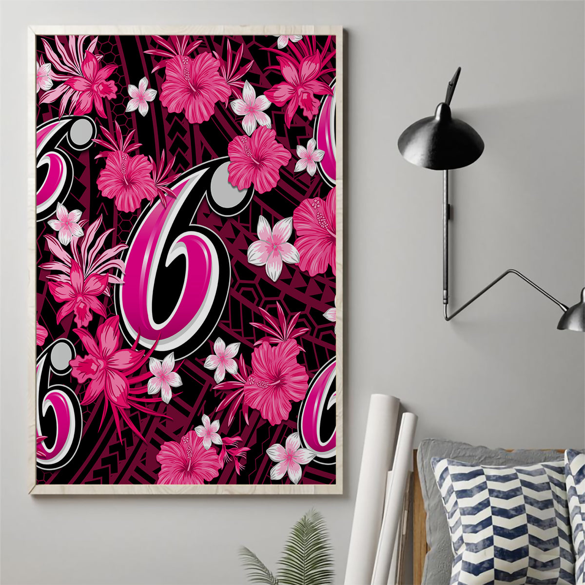 australian-sixers-cricket-canvas-wall-art-baeuty-pacific-hibiscus-and-polynesian-pattern