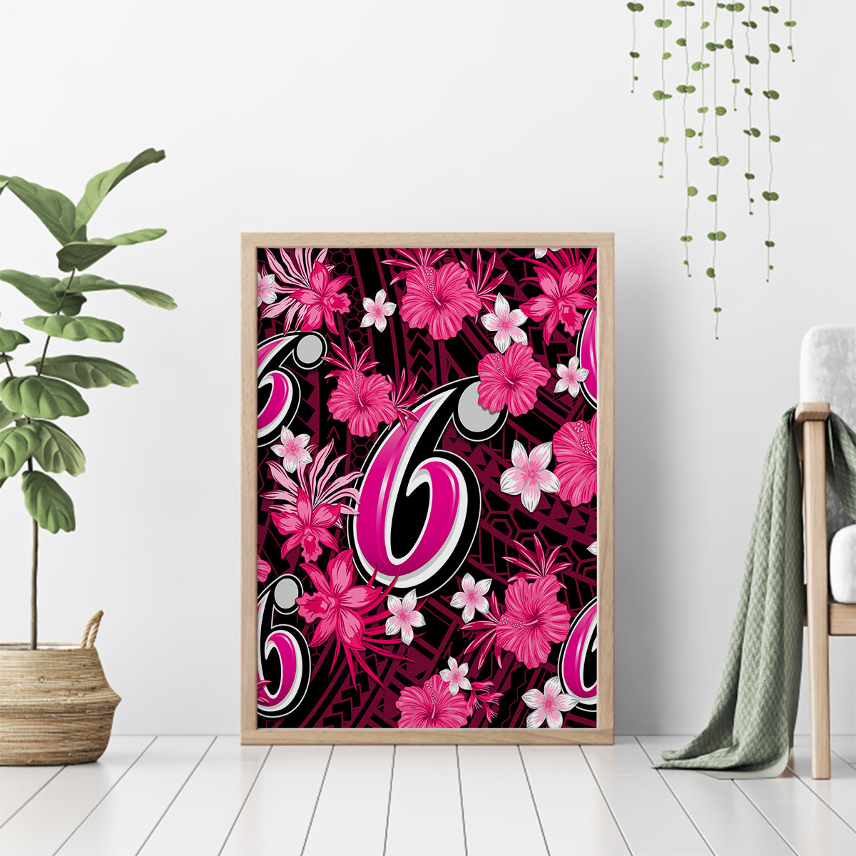 australian-sixers-cricket-canvas-wall-art-baeuty-pacific-hibiscus-and-polynesian-pattern