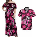 australian-sixers-cricket-couples-matching-off-shoulder-maxi-dress-and-hawaiian-shirt-baeuty-pacific-hibiscus-and-polynesian-pattern