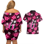 australian-sixers-cricket-couples-matching-off-shoulder-short-dress-and-hawaiian-shirt-baeuty-pacific-hibiscus-and-polynesian-pattern