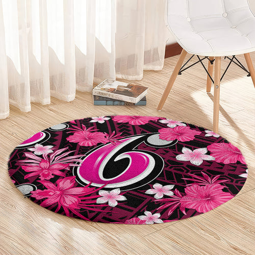 australian-sixers-cricket-round-carpet-baeuty-pacific-hibiscus-and-polynesian-pattern