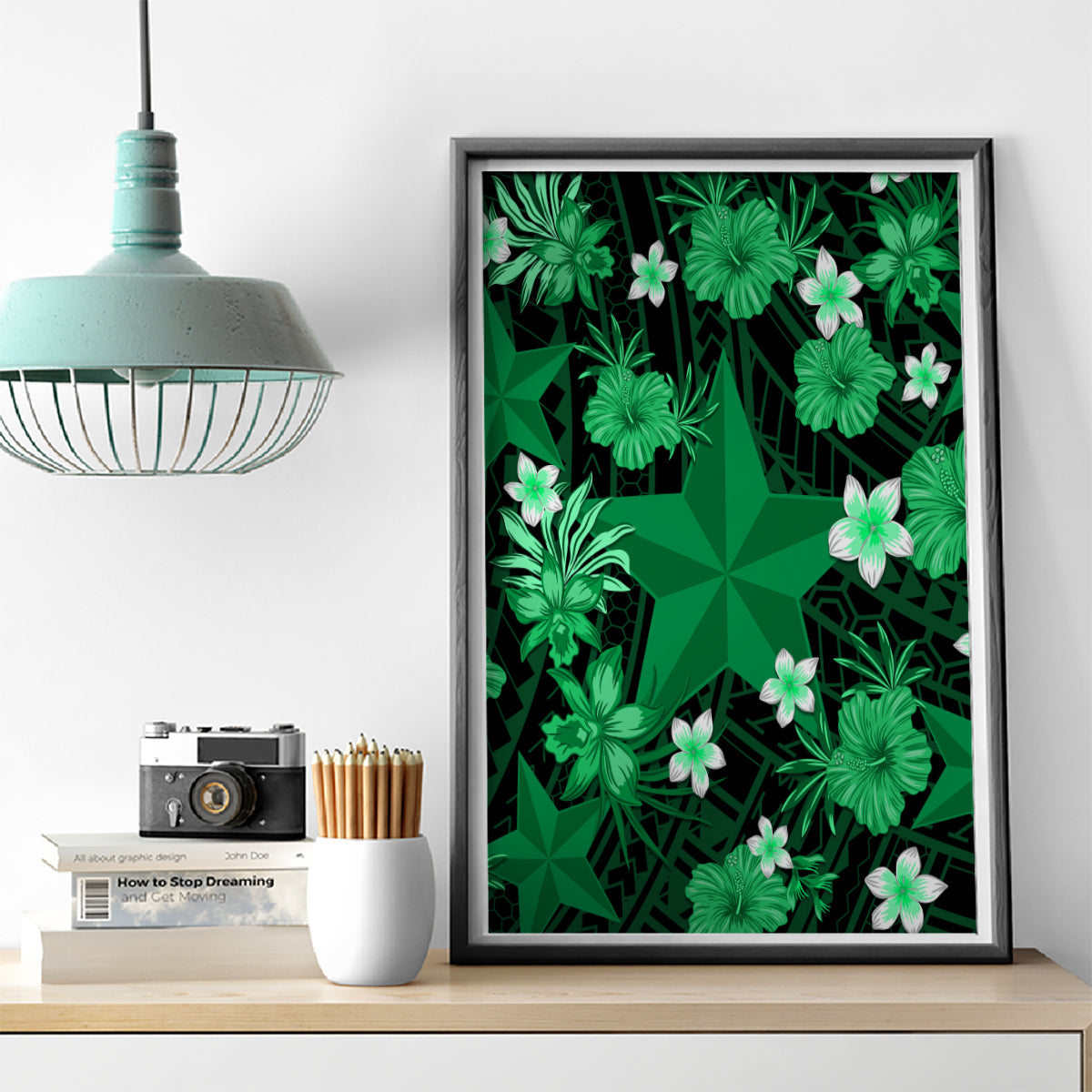 australian-stars-cricket-canvas-wall-art-baeuty-pacific-hibiscus-and-polynesian-pattern