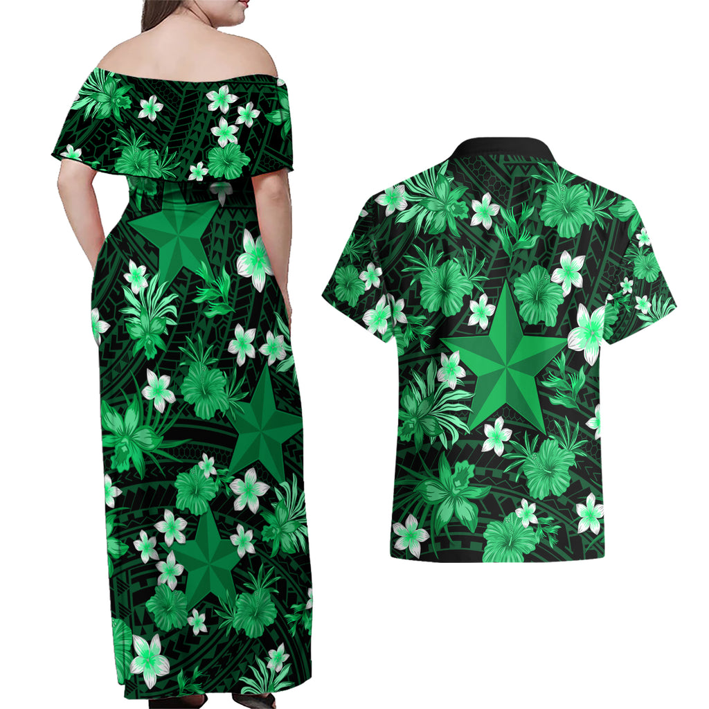 australian-stars-cricket-couples-matching-off-shoulder-maxi-dress-and-hawaiian-shirt-baeuty-pacific-hibiscus-and-polynesian-pattern