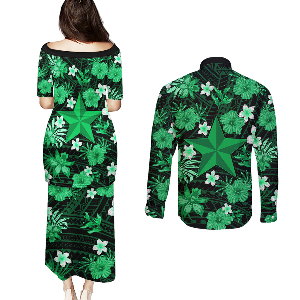 australian-stars-cricket-couples-matching-puletasi-dress-and-long-sleeve-button-shirts-baeuty-pacific-hibiscus-and-polynesian-pattern