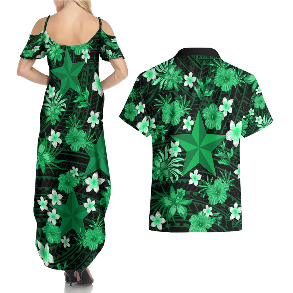 australian-stars-cricket-couples-matching-summer-maxi-dress-and-hawaiian-shirt-baeuty-pacific-hibiscus-and-polynesian-pattern